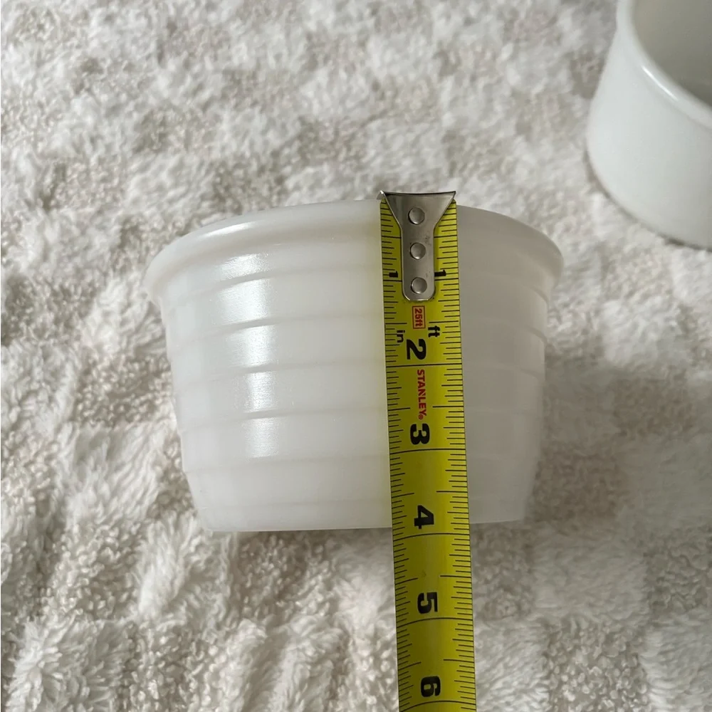 Vintage Ribbed Milk Glass Mixing Bowl • 5.5”